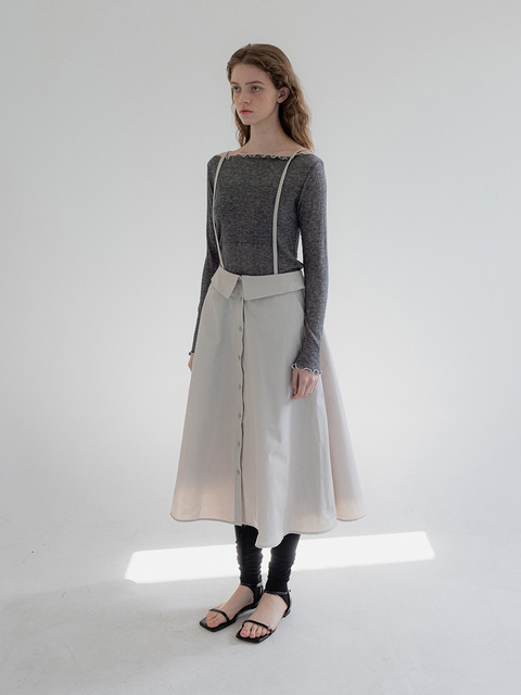 스커트 - 필로컬리 (PHILOCALY) - nylon full skirt (grey)