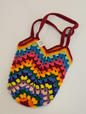 rainbow crochet bag