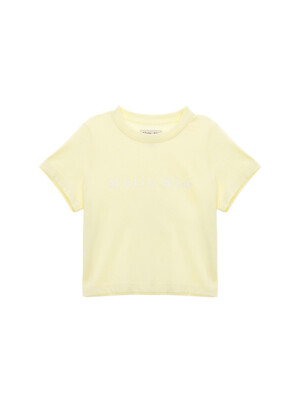 MATIN EMBROIDERY LOGO CROP TOP IN LIGHT YELLOW