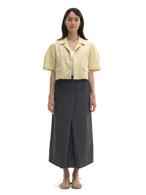 스커트 - 스테이피플 (STAYPEOPLE) - WRAP BUTTON SKIRT (CHARCOAL)