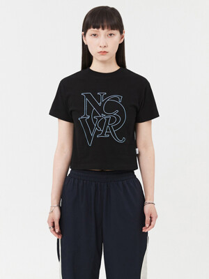 NCVR LOGO CROP TSHIRT-BLACK