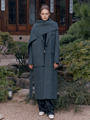 RONAN Cashmere Handmade Muffler_Gray