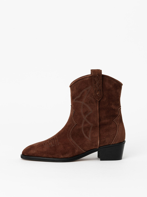 부츠 - 쇼쉬르라팡 (CHAUSSURE LAPIN) - FLAME SHORT BOOTS in BROWN SUEDE