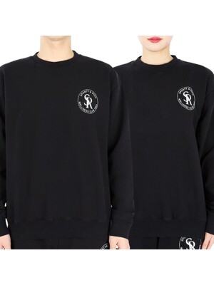 스포티앤리치 23SS 공용 페이드 크루넥 맨투맨(블랙) S&R CREWNECK FADED BLACK/WHITE