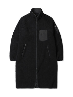 지킬앤하이드 롱 플리스 코트 (Black)