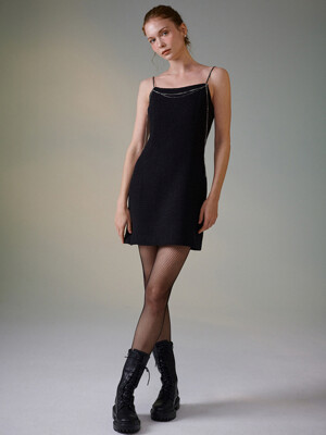 JEWEL TWEED MINI DRESS_BLACK