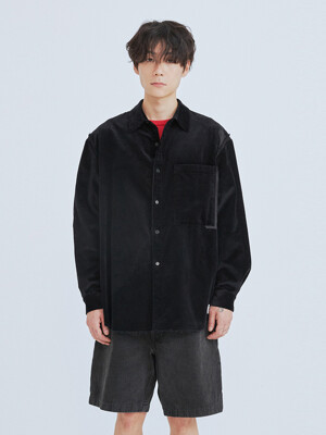 [RE;CODE] Corduroy Oversized Pullover Shirts_RKSAA23618BKX