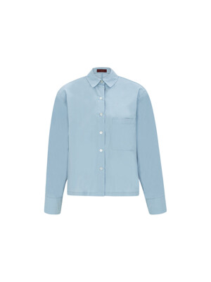 24SS Cotton Crop Shirt - Blue