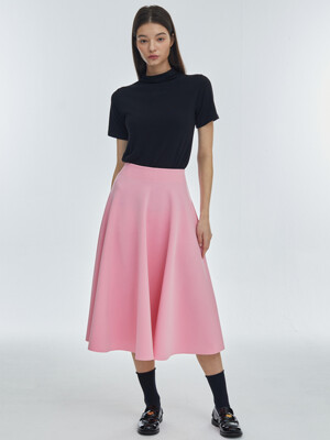 Flare Span Long Skirt [Pink]