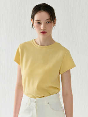 SEMI CROP T-SHIRT YELLOW