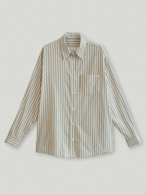Pendant striped shirt_brown
