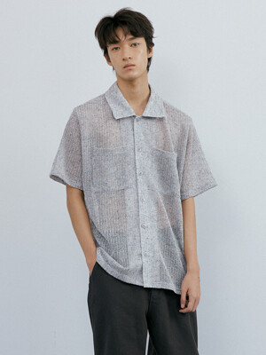 Needle crochet 1/2 shirt (gray bokashi)