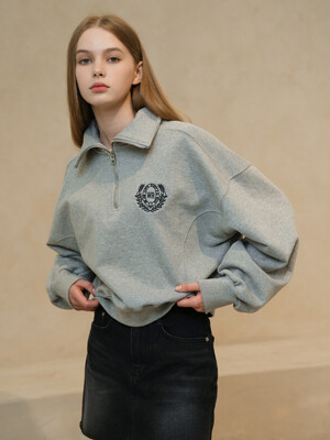 WT-01 HIGH NECK HALF ZIP UP_GRAY