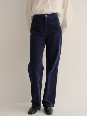 straight-fit corduroy pants (navy)