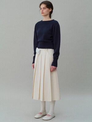 double pocket pleats skirt (ivory)
