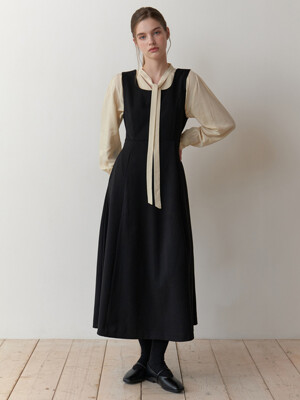 Dairy ribbon dress (black)