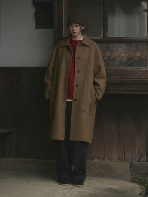 PATCH POCKET HANDMADE LONG COAT_CAMEL
