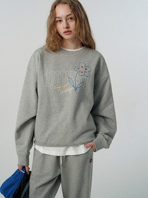 UNISEX BLOOM LOGO SWEATSHIRT MELANGE GREY_UDTS5A116G2