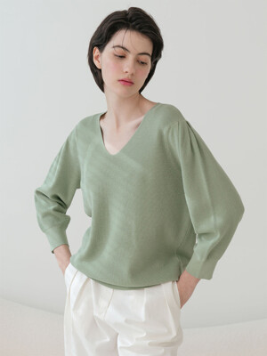 Drop Puff V Neck Capri Knitwear (5colors) VKNIT_051