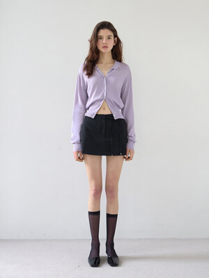 MONA MINI SKIRT PANTS (BLACK STRIPED)