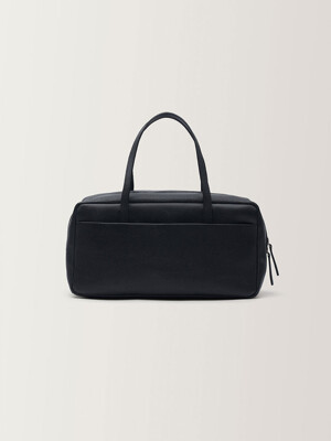 Pocket tote leather bag (Black)