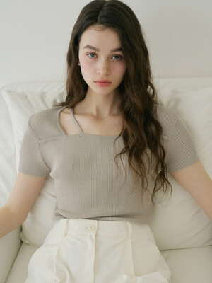 G Viscose Strap Square Neck Knit_4colors