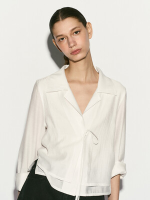 TIE FRONT LAYERED SHIRT