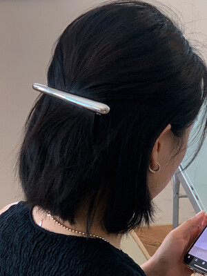 Dune metal hair pin_silver