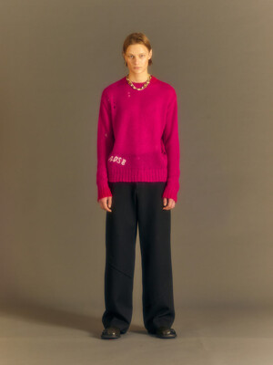 (ESSENTIAL) ADSB KID MOHAIR CREW-NECK SWEATER atb1038m(CHERRY RED)