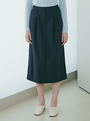 뒤밴딩 세미 A라인 스커트 BANDING A-LINE SKIRT