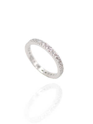 Bold Crystal Pave Silver Ring Ir144 [Silver]