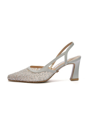 Glitter Mesh Slingback_Ivory