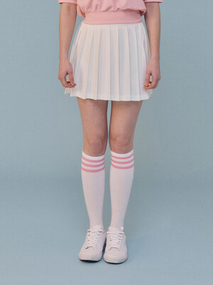 22SS.ver H Logo Pleated Tennis Skirt_Ivory/PK