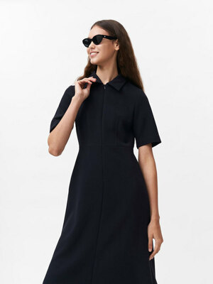 NAVY NITA TIDY COLLAR DRESS