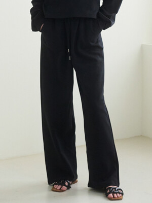 Wide Cotton Pants - Black