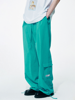 Linen Cargo Jogger Pants Blue