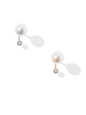 Silver flat pearl earring NEC1EP1061