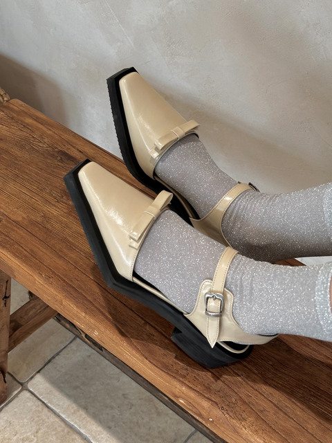 로퍼,샌들 - 막마드 (MakMade) - Ribbon sandals loafer beige
