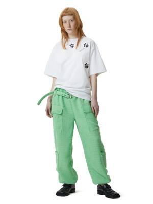 Tweed pocket track pants - green