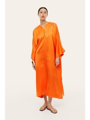 새틴 카프탄 드레스 오렌지 1180910001