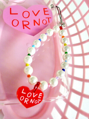 Red Love-Pearl Rainbow Beads Strap