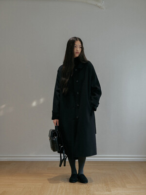 Raglan Handmade long coat - Black
