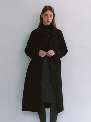 Raglan Handmade long coat - Black