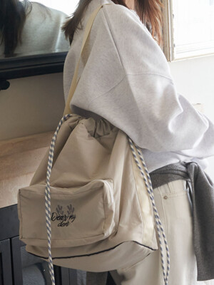 방수) Nylon shoulder bag_ Light grey
