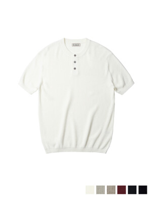 Cool Washable Henley Neck Half Knit 5color