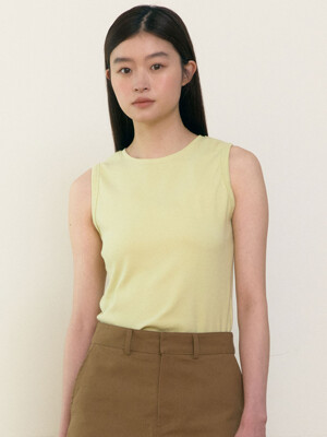 Soft sleeveless Top (Yellow Green)