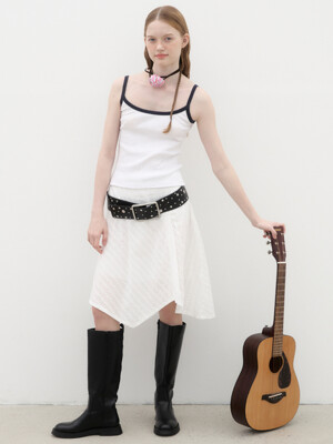 Broderie Asymmetric Skirt - White
