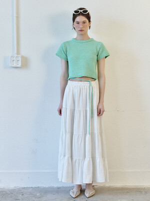 TIERED LONG SKIRT - IVORY