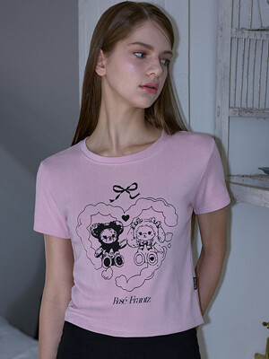 Twin bear T-shirt [Pink]