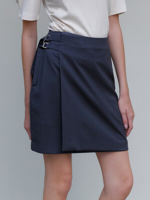 comos 1149 side belt mini-skirt (deep gray)